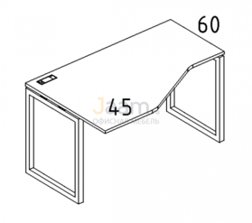 Мебель для персонала Стол эргономичный левый "Техно" на металлокаркасе QUATTRO Б4 053 БП
