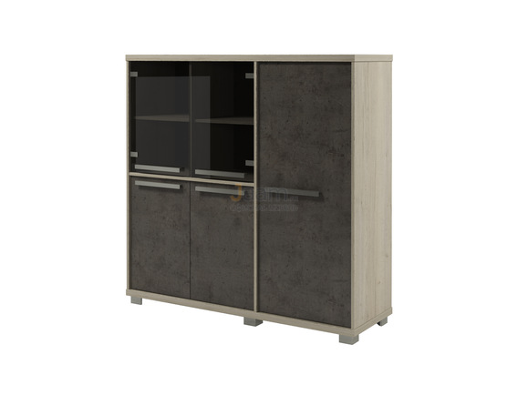 Кабинет руководителя Офисный шкаф трёхсекционный с 4 полками Z-33-11 правый