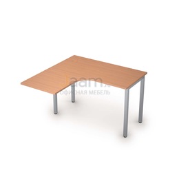 Мебель для персонала Стол криволинейный на металлических опорах левый 2М.128