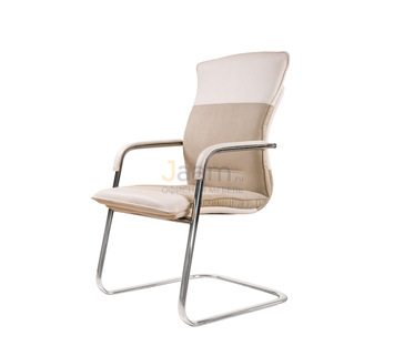 Офисный стул Берлин/В комб. Кожа стандартная/база хром