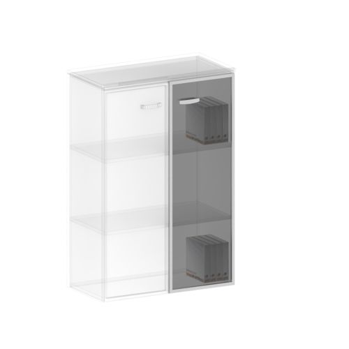 Дверь стеклянная (комплект 2шт) Престиж ТЖ 607 420x1280x5 (Темный орех)