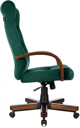 Кресло руководителя T-9928WALNUT Fabric зеленый Italia Green крестов. металл/дерево (Зеленый)
