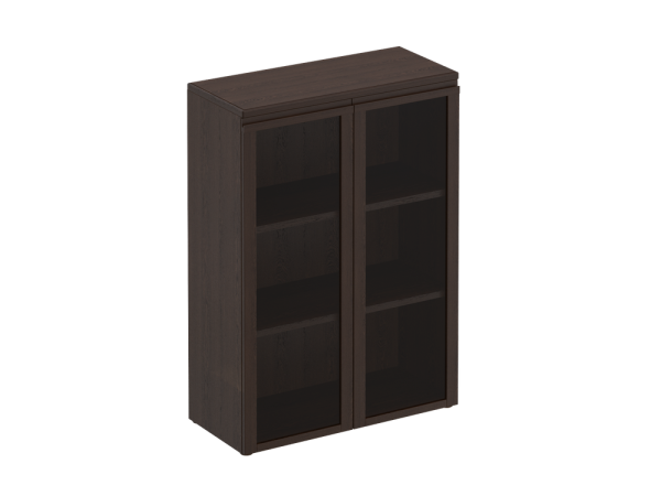 Шкаф для документов средний со стеклянными дверями Mark МК 312 904x404x1270 (Орех тоскана)