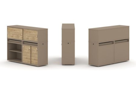 Тумба двойная + низкая надставка ES.NB.2N-10 (1500х410х1135)