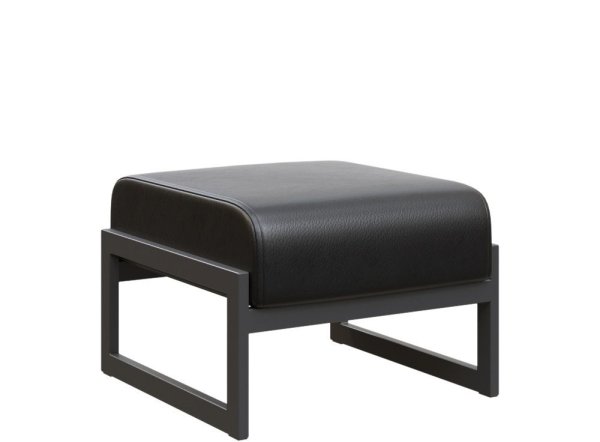 Банкетка одноместная MD.B1  (655х700х700) (Oregon Черный арт.16/Чёрный металл)