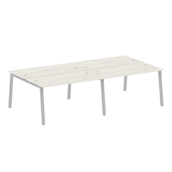 Рабочая станция на 4 рабочих места на А-образном м/к Metal System Style БА.СМ-4.3 2800x1475x750 (Дуб наварра/Серый металл)