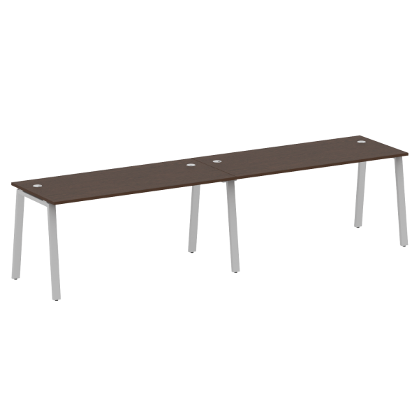 Рабочая станция на 2 рабочих места на А-образном м/к Metal System Style БА.СМ-2.4 3200x720x750 (Венге Цаво/Серый металл)