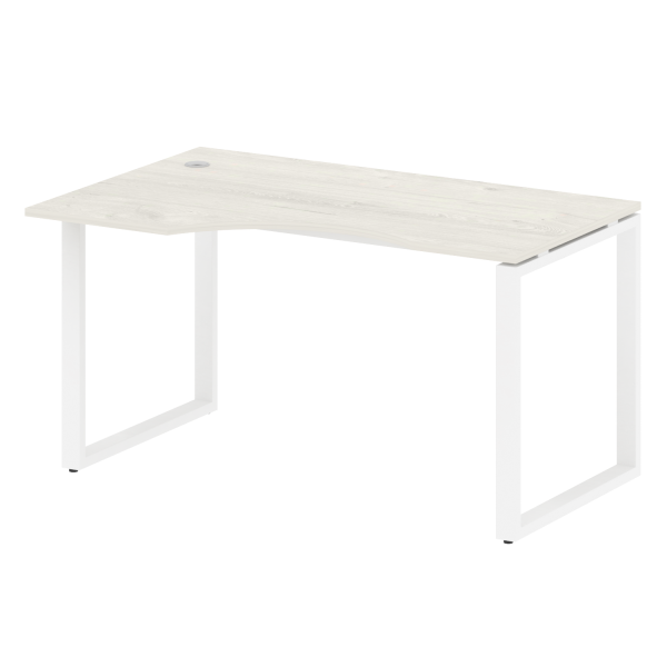 Стол криволинейный левый Metal System Style БО.СА-2 Л 1400x900x750 (Дуб Наварра/Белый металл)