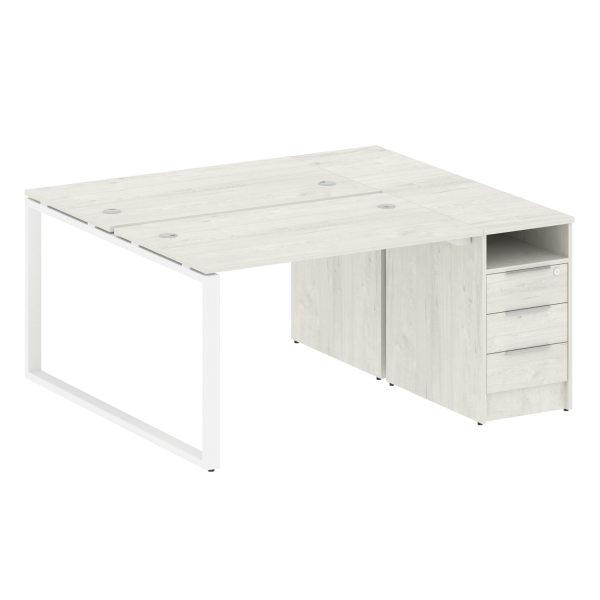 Рабочая станция Metal System Style БО.РС-СТП-2.2 1612x1475x750 (Дуб Наварра/Белый металл)