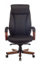 Кресло руководителя T-9924WALNUT черный кожа крестов. металл/дерево