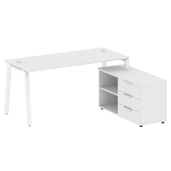 Рабочая станция с тумбой на А-образном м/к Metal System Style БА.РС-СТС-2.4 (R) 1700x1520x750
