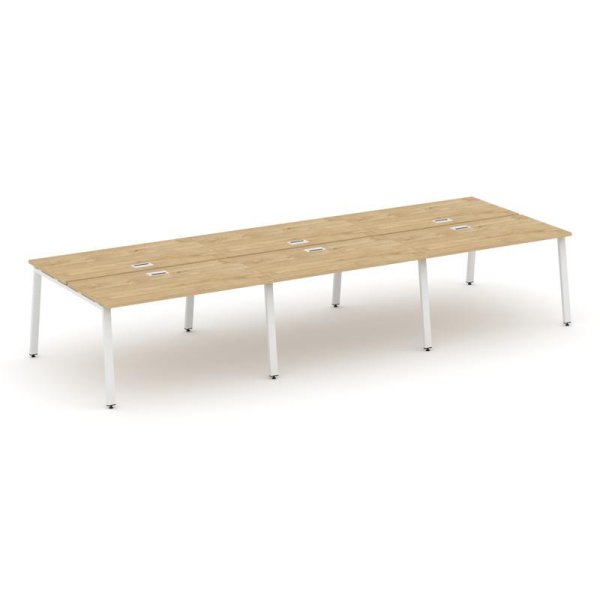 Рабочая станция 2-х сторонняя SN-6A.DRS-084 (4740х1632х750) (Тиквуд Светлый/Металл Белый)