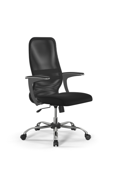 Кресло для руководителя Метта Sit 8 B2-8U - X1+UMF(X1) /Uh00/Wh00/U1mL-b(M09.B21.G20.W01) (Темно-серый | Черный)