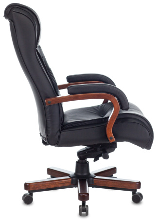 Кресло руководителя T-9926WALNUT черный кожа крестов. металл/дерево (Черный)