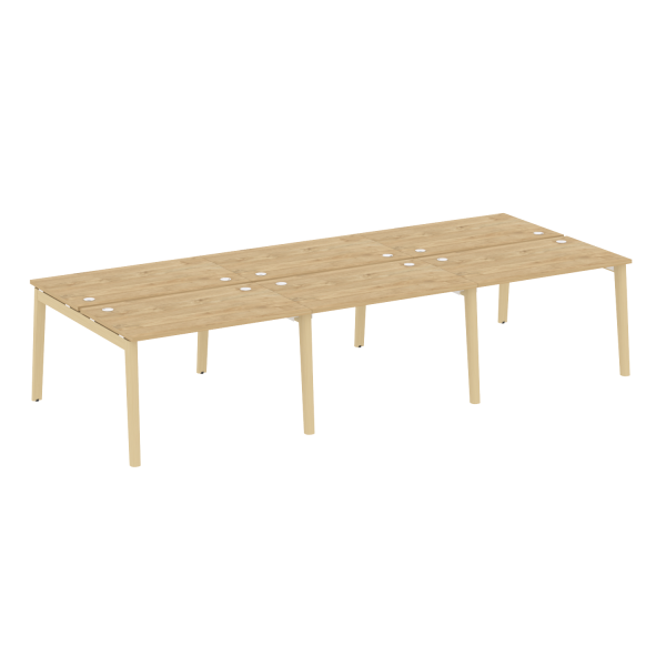 Рабочая станция на деревянных опорах Onix Wood OW.D.RS-6.2.7 3540x1475x750