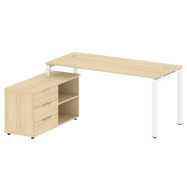 Рабочая станция с опорной тумбой левая Metal System Style БП.РС-СТС-2.4 Л 1700x1520x750
