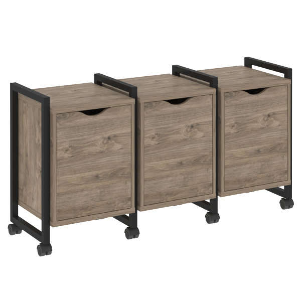 Тумба на колесных опорах наборная VR.L-TN-5.K 1440x460x767 (Тиквуд Темный/Черный металл)