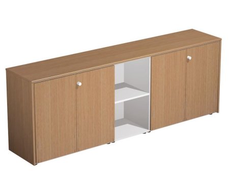 Шкаф комбинированный 5-секционный Profiquadro КВ 313 БВ 2270x460x840 (Белый премиум / Вишня скандинавская)