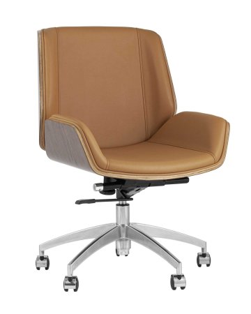 Кресло офисное TopChairs Crown коричневое (Компьютерное кресло Crown коричневый)