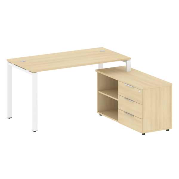 Рабочая станция с опорной тумбой правая Metal System Style БП.РС-СТС-2.3 Пр 1500x1520x750