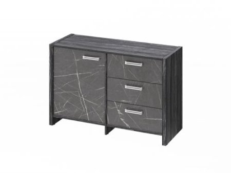 Тумба для документов Festus FI-12-01.G 1222x460x806 (Древесина Графит/Камень Пьетра Гриджиа черный)
