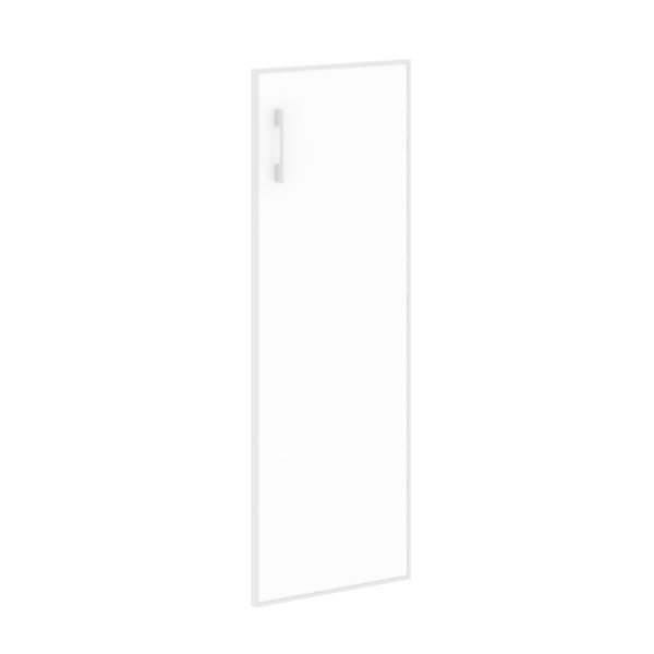 Дверь стеклянная белая правое в раме среднее Lacobel LT.S-2 R (R) White (Белый)