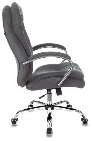 Кресло руководителя T-9950SL Fabric серый Alfa 44 крестов. металл хром (Серый)