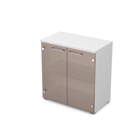 Шкаф низкий со стеклом Gloss line 9НШ.023.2 800x450x845 (Белый премиум)