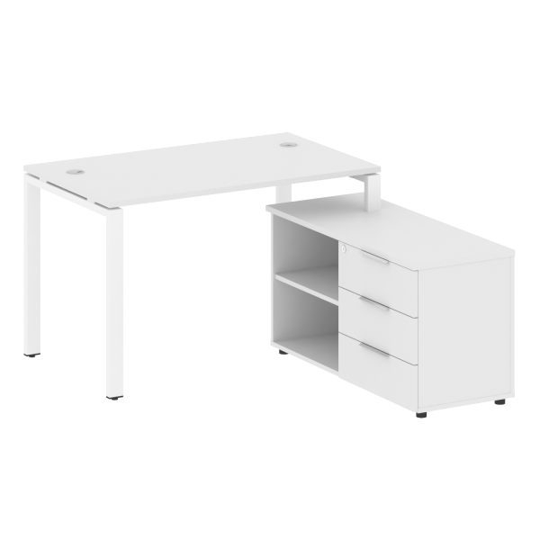 Рабочая станция с опорной тумбой левая Metal System Style БП.РС-СТС-2.2 Л 1300x1520x750