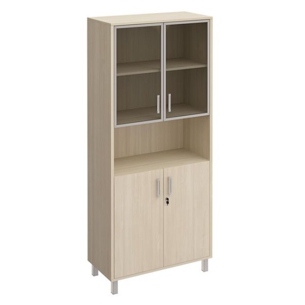 Шкаф для документов стекло в рамке + ДСП с замком + ниша Борн B 430-823-1 900x450x2074 (Дуб шамони)
