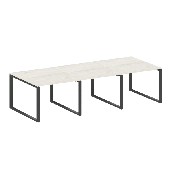 Переговорный стол 3 столешницы Metal System Style БО.ПРГ-3.1 3000x1235x750 (Дуб Наварра/Антрацит металл)