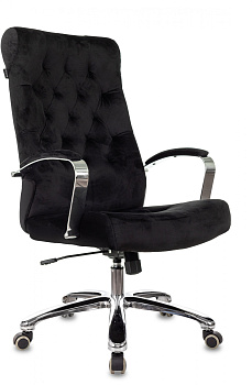 Кресло руководителя T-9928SL Fabric черный Italia Black крестов. металл хром