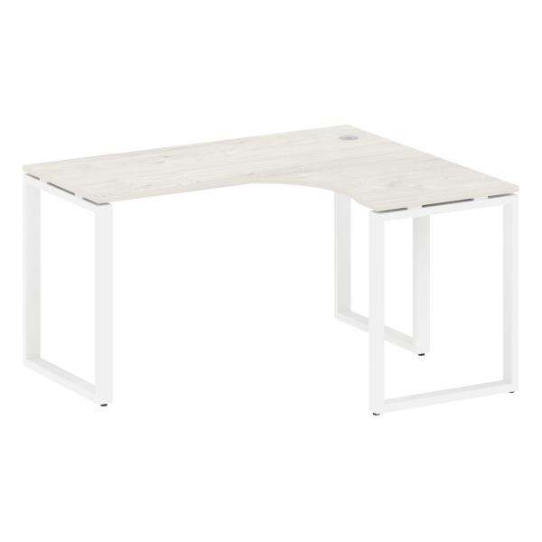 Стол криволинейный правый Metal System Style БО.СА-3 Пр 1400x1200x750 (Дуб Наварра/Белый металл)