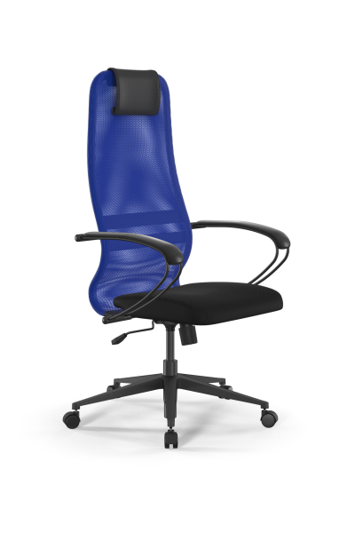 Кресло для руководителя Метта Sit 8 B1-8K - X1+UMF(X1) /Uh00/Wh00/K1bL(M09.B11.G19.W02) (Синий | Черный)