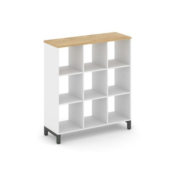 Каркас стеллажа 3 яруса SN.KS-330 (1121х400х1248) (Белый/Тиквуд Светлый/Металл Антрацит)