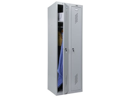 Шкаф для раздевалок ПРАКТИК усиленный ML 21-60 (ML-11-30 + ML-01-30) (Серый)