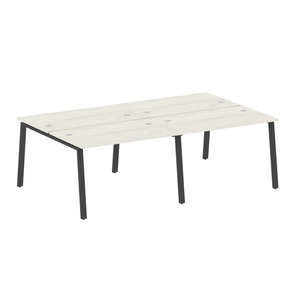 Рабочая станция на 4 рабочих места на А-образном м/к Metal System Style БА.СМ-4.2 2400x1475x750 (Дуб наварра/Антрацит металл)