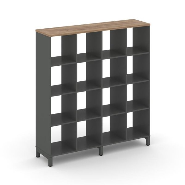 Каркас стеллажа 4 яруса SN.KS-440 (1488х400х1615) (Антрацит/Дуб Табак/Металл Антрацит)