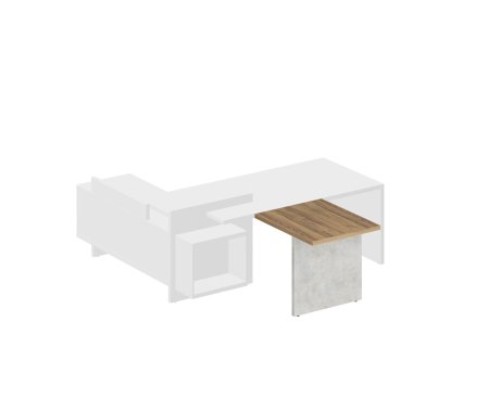Брифинг-приставка Wood&Stone СФ-533102 900x750x760 (Дуб Чарльстон/Бетон Чикаго)
