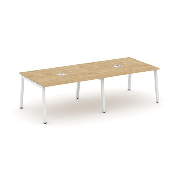 Стол переговорный SN-5A.SPRG-044 (3160х1180х750) (Тиквуд Светлый/Металл Белый)
