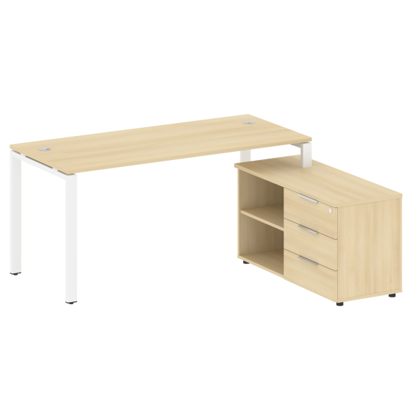 Рабочая станция с опорной тумбой правая Metal System Style БП.РС-СТС-2.4 Пр 1700x1520x750