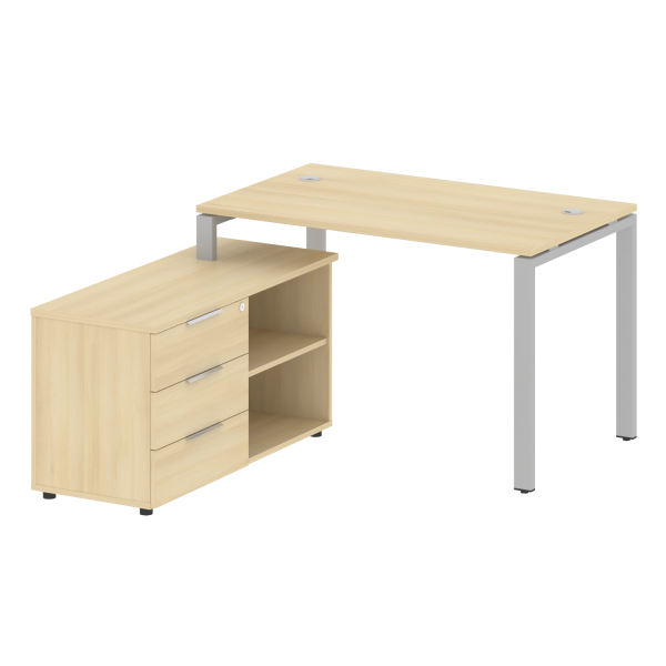 Рабочая станция с опорной тумбой левая Metal System Style БП.РС-СТС-2.2 Л 1300x1520x750