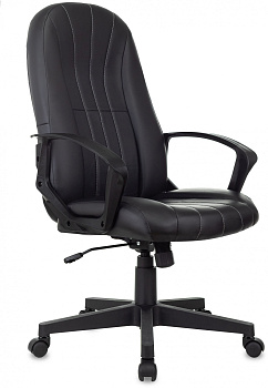 Кресло руководителя T-898 черный Leather Black эко.кожа крестов. пластик