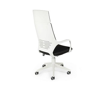 Кресло офисное / IQ / (white+black) белый пластик / черная ткань