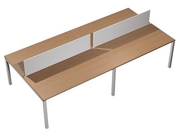 Рабочая станция с настольными экранами ДСП  Profiquadro КВ 0131-2 БВ 2400x1570x750