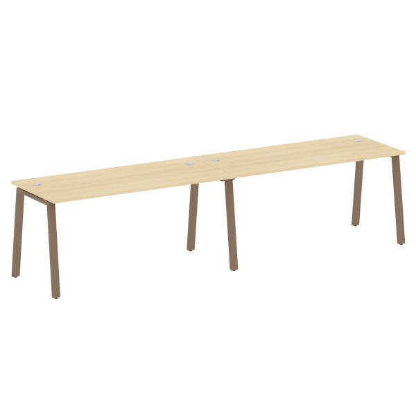 Рабочая станция на 2 рабочих места на А-образном м/к Metal System Style БА.СМ-2.4 3200x720x750