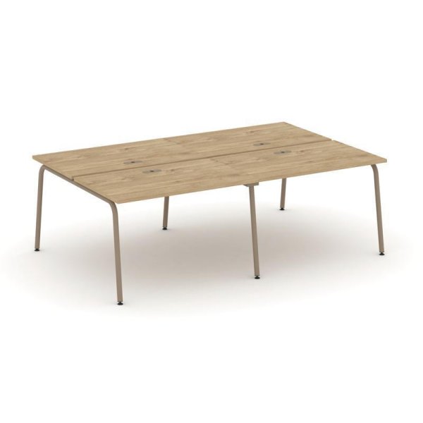 Рабочая станция 4 места ES.D.RS-4.2-LK (2360х1500х750) (Тиквуд Светлый/Металл Латте)