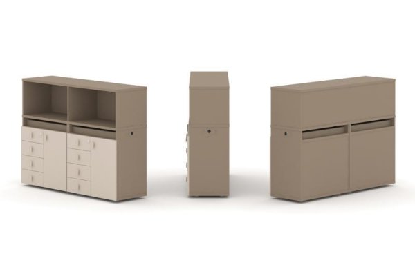 Тумба двойная + низкая надставка ES.NB.2N-3 (1500х410х1135)
