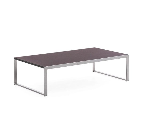 RHODOS стол кофейный, кожа (КОРИЧ/ХРОМ)