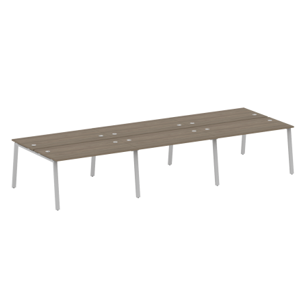 Рабочая станция на 6 рабочих места на А-образном м/к Metal System Style БА.СМ-6.3 4200x1475x750